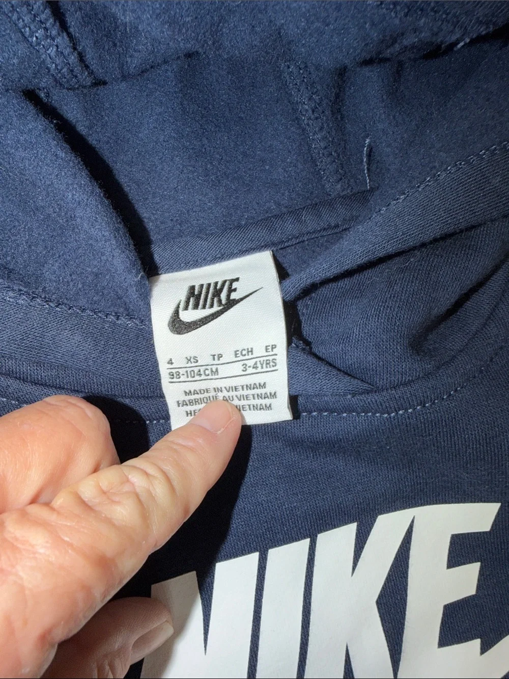 Boy's Nike Navy Blue Hoodie & Shorts Set with White Logo